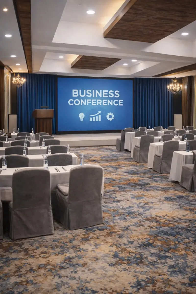 Corporate conference setup at Veloria Grand